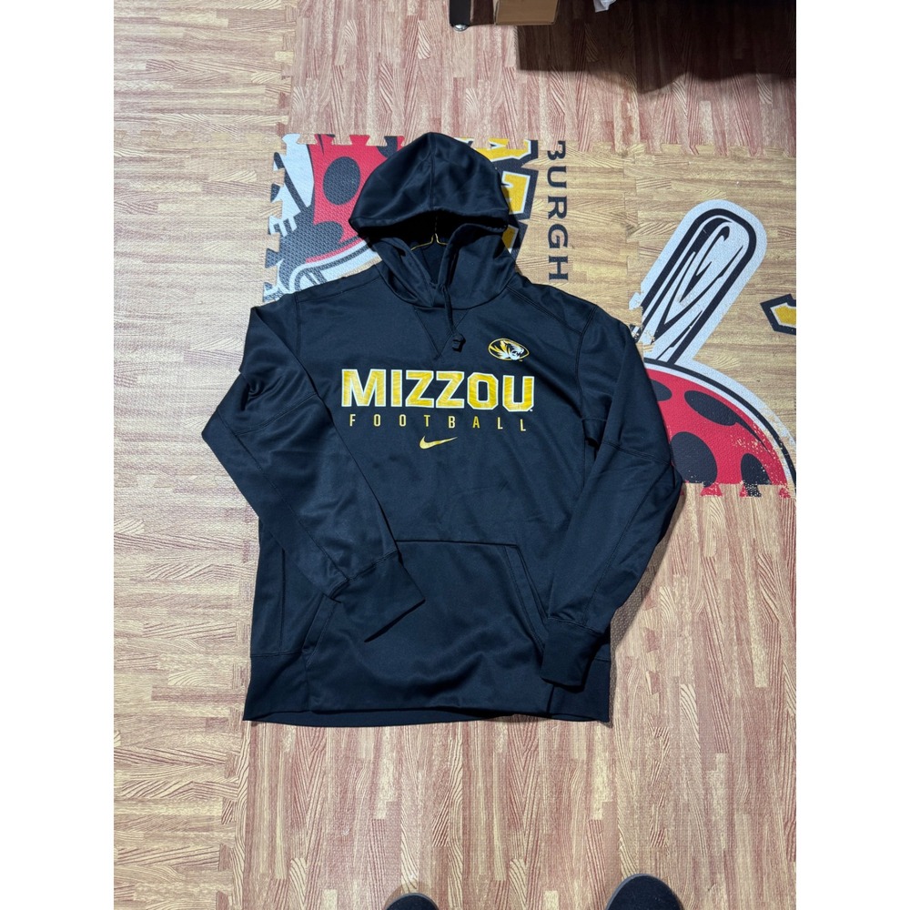 Nike Mizzou Football Therma-FIT Hoodie Mens Large Black Missouri Tigers NCAA